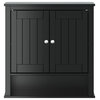 vidaXL Bathroom Wall Cabinet Wall Mounted Medicine Cabinet BERG Black Solid Wood