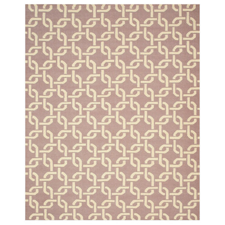 Handwoven Wool Purple Transitional Geometric Links Dhurrie Rug, 8'9 X 11'9