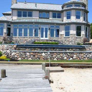 Infinity Edge Pool, Cultured Stone, Pool Deck