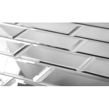 Miseno MT-WHSREF0312-SI Reflections - 3" x 12" Rectangle Wall - Silver