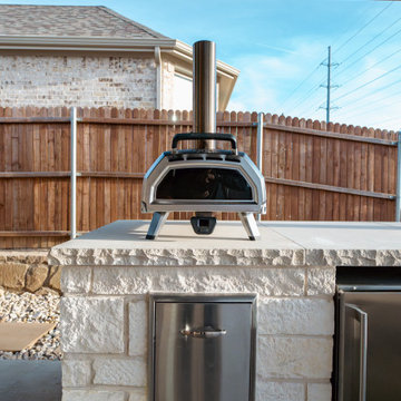 Backyard Renovation: Custom Outdoor Kitchen, Patio Cover, River Rock