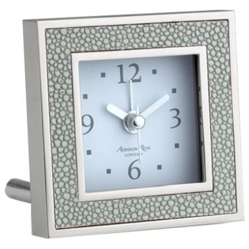 Addison Ross Gray Shagreen Alarm Clock
