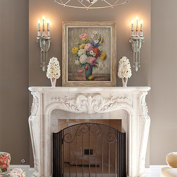 Carved Marble Fireplace