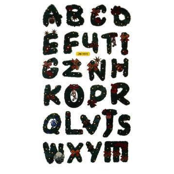 Christmas Alphabet - Hemu Wall Decals Stickers Appliques Home Decor (9.4"-16.5")