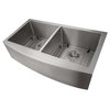 ZLINE Farmhouse Double Bowl Sink in Stainless Steel with Bottom Grid