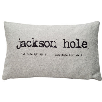 Jackson Hole Gray Felt Coordinates Pillow 12x19, with Polyfill Insert