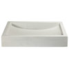Modern Concrete Shallow Rectangular Bathroom Vessel Sink, 22 X 15 Inch, Light Gr