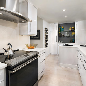 High-End Transitional Kitchen| Light & Natural Wood Cabinets & Quartz Countertop