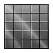 Metal Square Window Pane Wall Mirror With Beveled Edge Metallic, Black