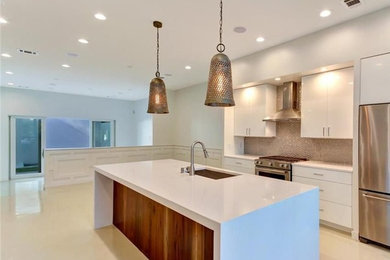 Example of a minimalist kitchen design in Atlanta