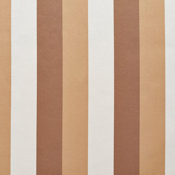 Beige, White And Taupe Thick Tri-Color Stripes Upholstery Fabric By The Yard