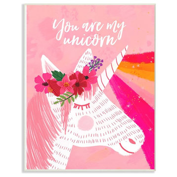 The Kids Room You Are My Unicorn Rainbow Pink Wall Plaque Art, 10"x15"