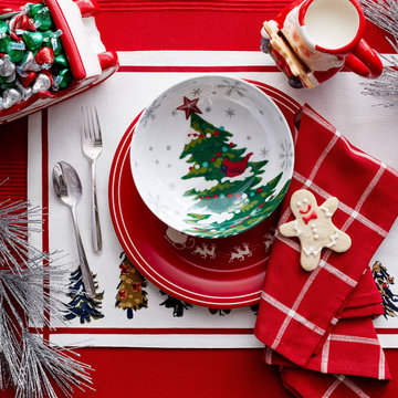 Red Casual Holiday Tabletop with Festive Santa Mug Collection - Threshold™
