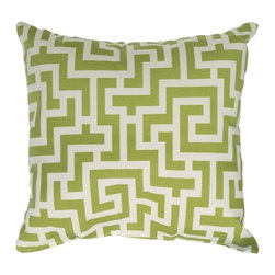 Essentials by DFO - Kiwi Green Keyes Outdoor Pillow, 18"x18" - Outdoor Cushions And Pillows