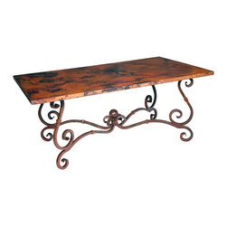 French Dining Table with Rectangle Copper Top by Prima - Dining Tables
