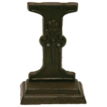 Iron Ornate Standing Monogram Letter I Tabletop Figurine 5 Inches