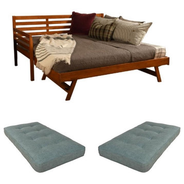 Home Square 3-Piece Set with 2 Daybed Mattresses & Daybed in Barbados Brown