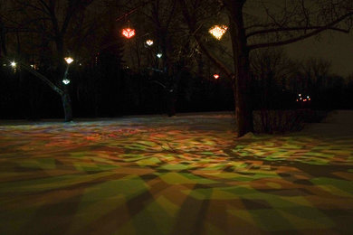 Photo of a rustic landscaping in Edmonton for winter.