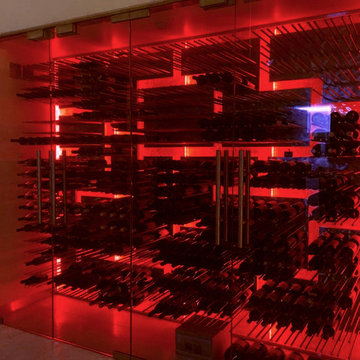 Sarasota Florida Glass and Steel Wine Alcove
