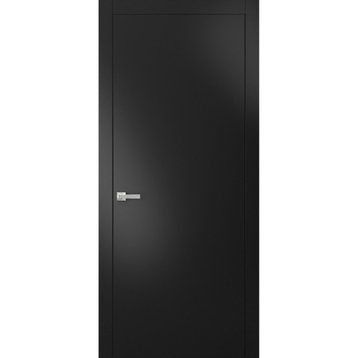 Modern Solid Interior Door 32 x 96 | Planum 0010 Black Matte | Pre-hung Set