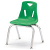 Berries Stacking Chairs with Chrome-Plated Legs - 14" Ht - Set of 6 - Green