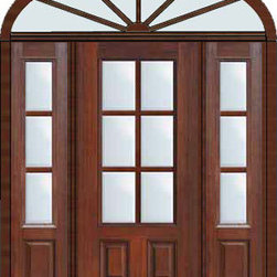 Prehung French Sidelites-Transom Door 80 Fiberglass 3/4 Lite 6 Lite - Patio Doors