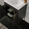 The Lockhart Bathroom Vanity, Black, 24", Single Sink, Freestanding