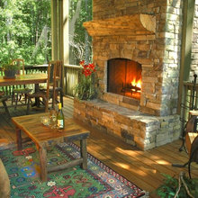 outdoor cottage fireplace