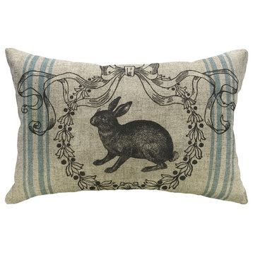 Hare Striped Linen Pillow