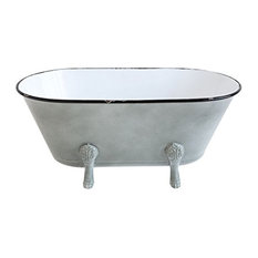 20.25"x10.75"x8.75" Metal Bathtub With Feet, Gray