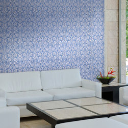 Floral Diamond Damask Wallpaper Tiles - Wallpaper
