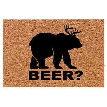 Coir Doormat Deer + Bear = Beer Funny (30" x 18" Standard)