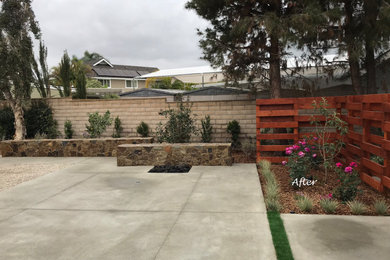 Example of a beach style home design design in Orange County