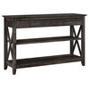 Key West Console Table with Drawers in Dark Gray Hickory - Engineered Wood