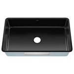 Kraus USA - Pintura 32" Undermount Stainless Steel Kitchen Sink, Enameled, Black, 32" - Pintura Enameled Sinks offer timeless appeal similar to classic cast iron sinks, with a resilient steel core that's approx. 65% lighter than cast iron, eliminating the need for specialized installation. Made with durable steel that's not prone to dents or damage, coated with porcelain enamel and double-fired at 1500 degrees F for an easy-to-clean high-gloss finish that resists chips, scratches, and stains. Undermount installation and roundedecorners create a-modern look with no exposed mounting deck to trap food and debris. A sloped bottom helps prevent water from pooling in the sink. NoiseDefend sound dampening pads help reduce noise and vibration. Installation-ready with mounting hardware included. With the premium look of cast iron, Pintura sinks offer an easy way to transform any kitchen.