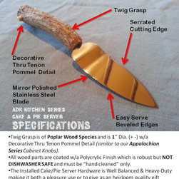 ADK Kitchen Series, Handmade, Rustic, Twig Handled Cake/Pie Server - Specialty Kitchen Tools