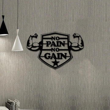 'No Pain No Gain' Design Motivational Wall Art