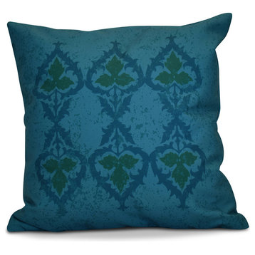 Ananda Geometric Print Outdoor Pillow, Blue, 20"x20"