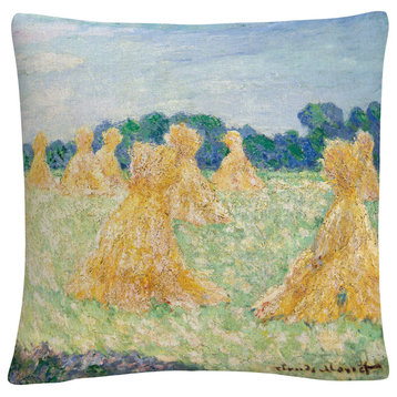 Monet 'The Young Ladies Of Giverny' 16"x16" Decorative Throw Pillow