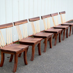 Walnut Spindle Backed Chair - Dining Chairs