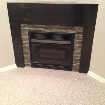 Family room kitchenette and fireplace update