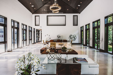 Example of a trendy family room design in Miami
