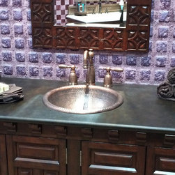 Leather-wrapped Vanity Countertop - Vanity Tops And Side Splashes