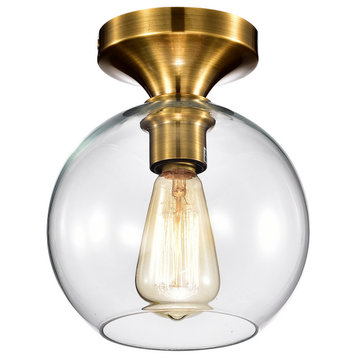 Warehouse of Tiffany's IMC06 Gorden 1 Light, Satin Gold Flush Mount Ceiling Lamp