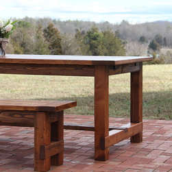Pine Farmhouse Table & Bench - Dining Tables