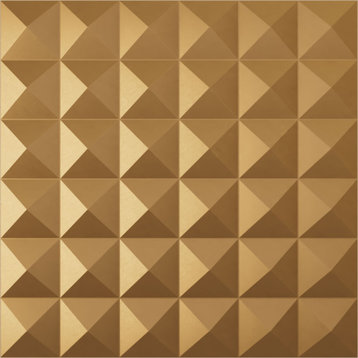 Damon EnduraWall Decorative 3D Wall Panel, 19.625"Wx19.625"H, Gold
