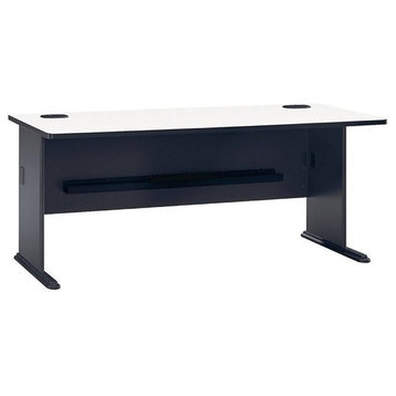 Bowery Hill 72" Transitional Engineered Wood Office Desk in Slate Gray