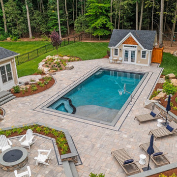 Simsbury, CT Rectangular Pool with Landscaper Clarke Landscapes
