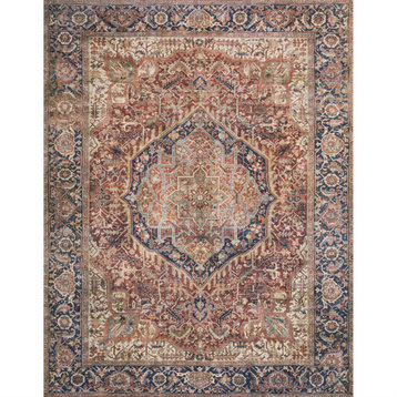 Layla Red/Navy Rug, 2'6"x12'