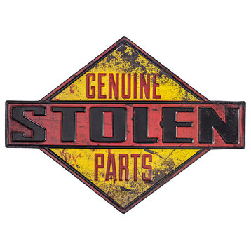 Genuine Stolen Parts Embossed Metal Wall Decor Sign